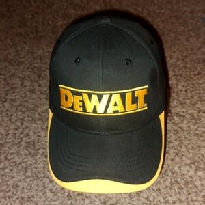 DeWalt Embroidered Black Yellow Strapback Hat Cap
